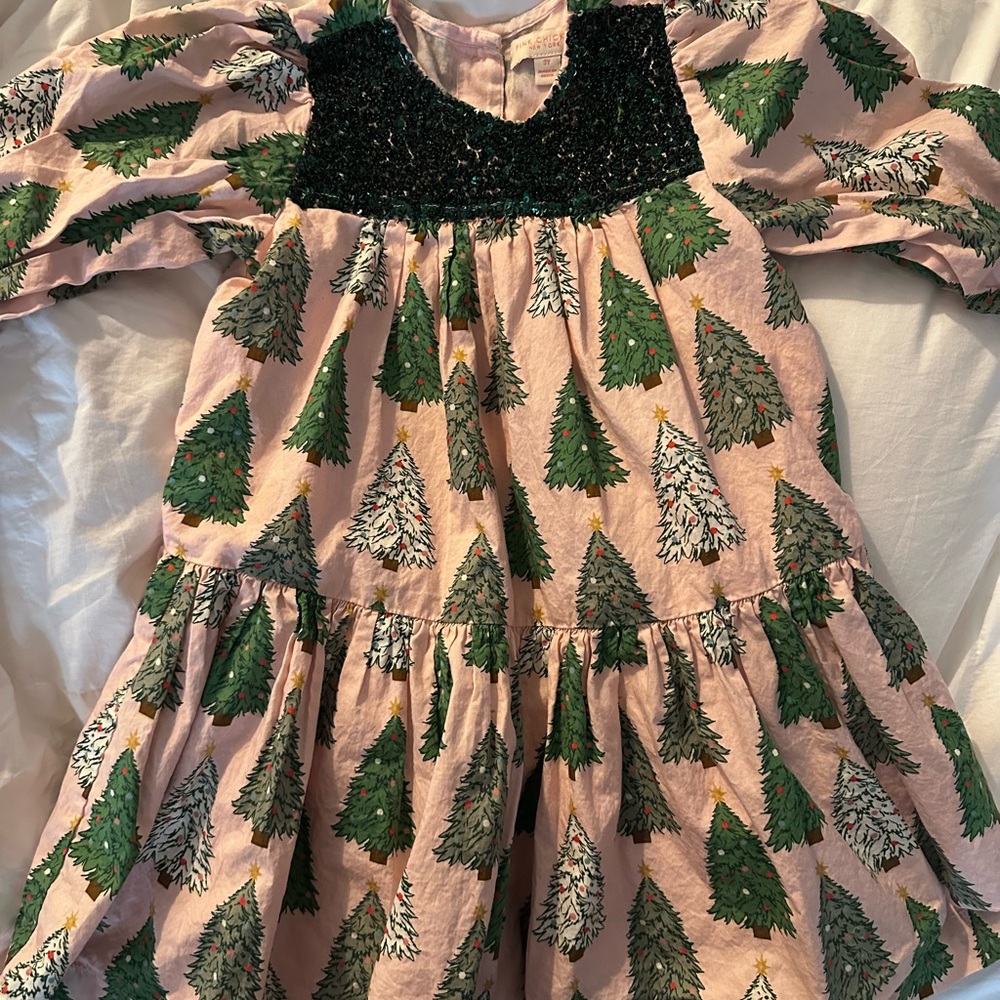 Pink Chicken Christmas tree dress